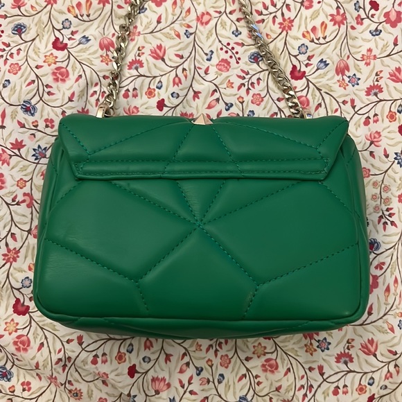 Zara Green Studded Quilted Handbag - Picture 5 of 6